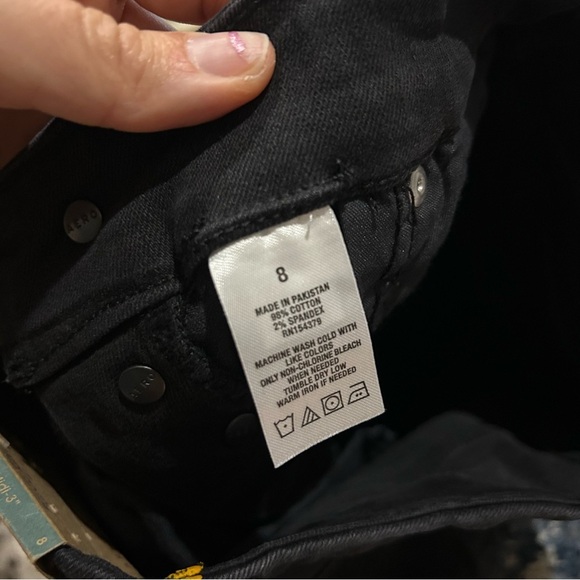 NWT Aeropostale Black Super High Rise Curvy Midi Distressed Jean Shorts Size 8 - Picture 5 of 8